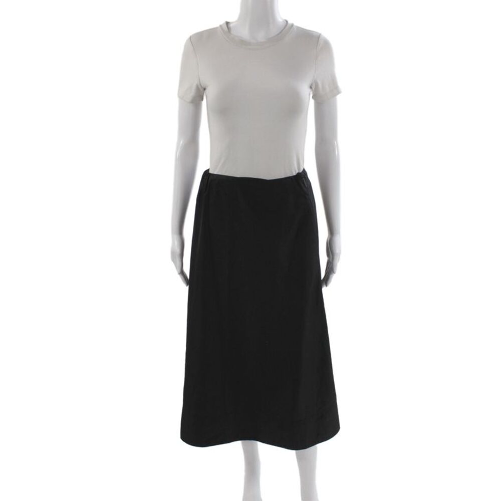 Tibi Womens A-Line Skirt Black Knee Length Zip Polyester Size 0